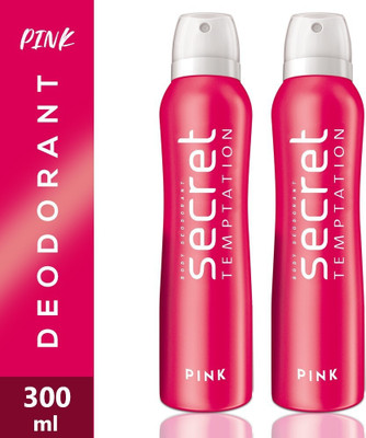 Secret Temptation 300ml Deodorant Spray  -  For Women(300 ml, Pack of 2)