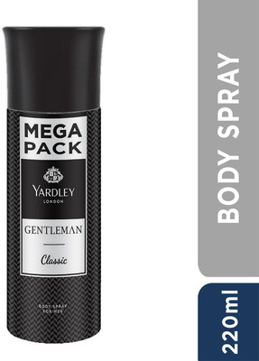 Yardley London by Wipro Gentleman Classic With Woody Fougere Notes Body Deodorant Spray  -  For Men(220 ml)