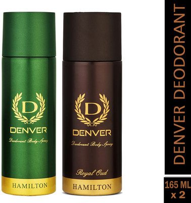 DENVER HAMILTON,ROYAL OUD Body spray|Long Lasting|Provides 24hour odor protection Deodorant Spray  -  For Men(315 ml, Pack of 2)