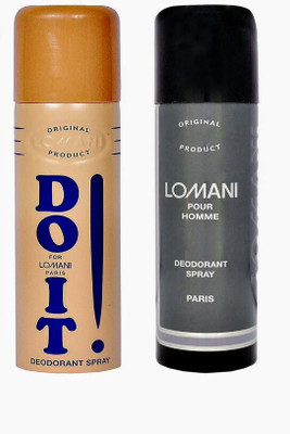 LOMANI Paris DoiT & Pour Homme Deodorant Spray 200ML(Pack of 2) Deodorant Spray  -  For Men(400 ml, Pack of 2)