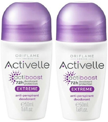 Oriflame Sweden ACTIVELLE ACTIBOOST 72H EXTREME ANTI- PERSPIRANT PACK OF 2X50ML Deodorant Roll-on  -  For Men & Women(50 ml, Pack of 2)