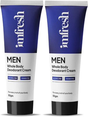 imfresh Long-Lasting Body Fragrance for Odour Control & Dark Spots Reduction | Deodorant Cream  -  For Men(50 g, Pack of 2)