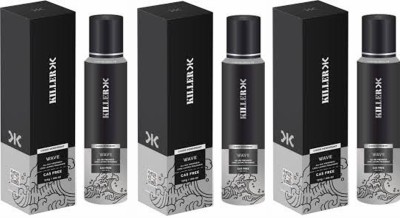 KILLER Wave Liquid Deodorant 150ML Each (Pack of 3) Perfume Body Spray - For Men & Women (450 ml, Pack of 3) Deodorant Spray  -  For Men & Women(150 ml, Pack of 3)