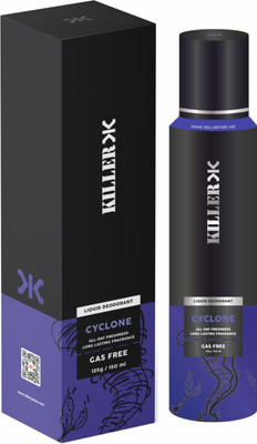 KILLER Cyclone No Gas Deodorant Spray - For Men(150 ml)