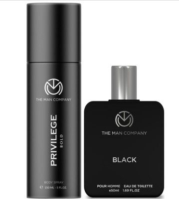THE MAN COMPANY Black & Bold Perfume Duo – 150 Ml, 50 Ml Body Spray – For Men (200 Ml, Pack Of 2) For Rs. 499 @ 68 %