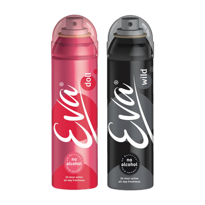 EVA Doll and Wild Deodorant Spray - For Women(300 ml, Pack of 2)