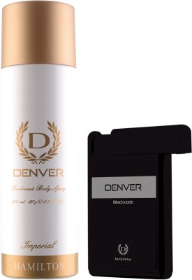 DENVER Imperial Deo & Black Code Pocket Perfume Combo Deodorant Spray  -  For Men(218 ml, Pack of 2)