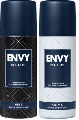 ENVY Blue Sigma and Vibe Deo Body Spray - For Men(330 ml, Pack of 2)