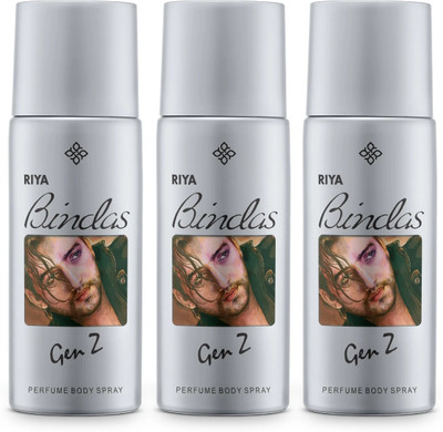 RIYA BINDAS Grey Deodorant |150 ML Each Deo | Body Spray For Men - Pack of 3 Deodorant Spray  -  For Men(450 ml, Pack of 3)