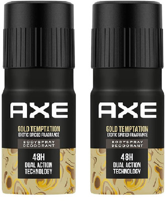 AXE GOLD TEMPTATION LONG LASTING DEODORANT 150 ML PACK OF 2 PCS Deodorant Spray  -  For Men(300 ml, Pack of 2)