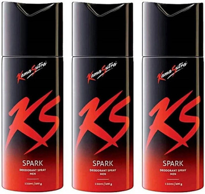 KS spark Deodorant Spray  -  For Men(450 ml, Pack of 3)