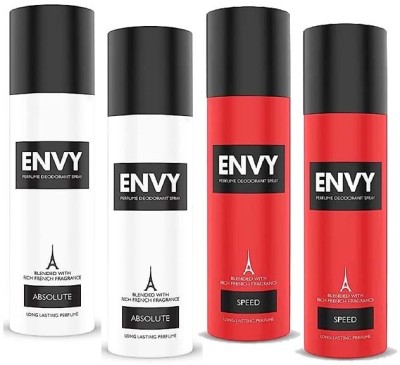 ENVY 1000 ABSOLUTE+SPEED PERFUME DEO SPRAY 120MLX4 Deodorant Spray  -  For Men(480 ml, Pack of 4)