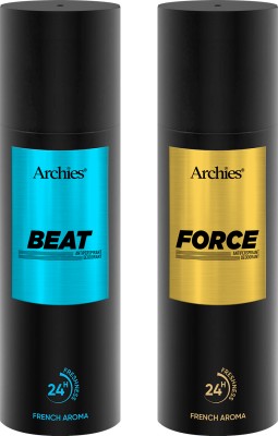 ARCHIES Force and Beat French Aroma Deodorant Long Lasting Luxury Deo French Fragrance Deodorant Spray  -  For Men & Women(400 ml, Pack of 2)