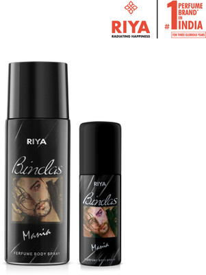 RIYA Bindas Deodorant For Men 150 ML With 40 ML Bindas Body Spray Deodorant Spray  -  For Men(190 ml, Pack of 2)