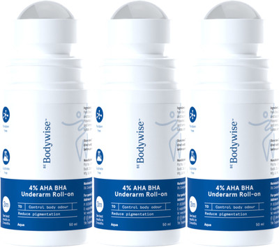 Be Bodywise 4% AHA BHA Underarm Roll On | Reduces Pigmentation & Odour | Aqua Fragrance Deodorant Roll-on  -  For Women(50 ml, Pack of 3)