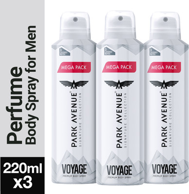 PARK AVENUE Signature Collection Voyage Mega Pack Deodorant Spray  -  For Men(660 ml, Pack of 3)
