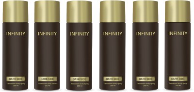 Infinity Dark Side 200ml Deo Long Lasting Luxury Premium Deodorant Deodorant Spray  -  For Men & Women(1200 ml, Pack of 6)