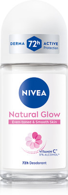 NIVEA Natural Glow, Even Tone & Smooth Skin, with Vitamin C & 0% Alcohol - For Women Deodorant Roll-on - For Women(50 ml)