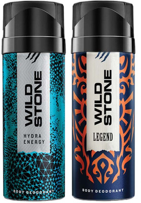 Wild Stone Hydra Energy And Legend Deodorant Spray  -  For Men(300 ml, Pack of 2)
