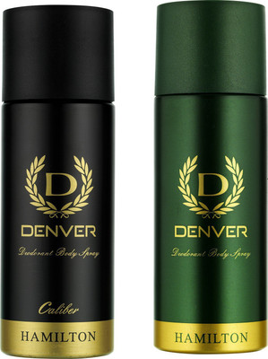 DENVER NEW DEO CALIBER & HAMILTON Deodorant Spray  -  For Men(330 ml, Pack of 2)
