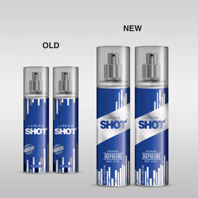 LAYER'R Shot Deep Desire Long Lasting Body Spray  -  For Men(135 ml, Pack of 2)