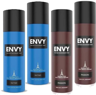 ENVY 1000 NITRO+PASSION DEODORANT BODY SPRAY 120MLX4 Deodorant Spray  -  For Men(480 ml, Pack of 4)