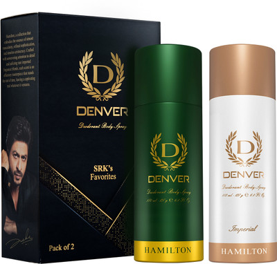 DENVER Hamilton and Imperial Deo (200ml x 2) Deodorant Spray  -  For Men(400 ml)