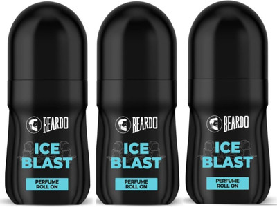 BEARDO Ice Blast Perfume Roll On | Long Lasting Fresh | Menthol, Musk & Woody Deodorant Roll-on  -  For Men & Women(150 ml, Pack of 3)