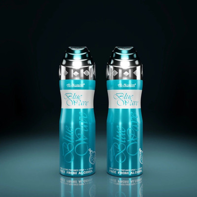 Al-Nuaim Blue Wave Alcohol Free Deodorant Body Spray  -  For Men(400 ml, Pack of 2)