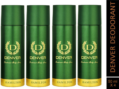 DENVER HAMILTON Deodorant Spray - For Men Provides 24-hour odor protection Body Spray  -  For Men(50 ml, Pack of 4)