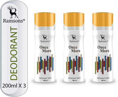 RAMSONS Once More Deodorant Spray  -  For Men & Women(600 ml, Pack of 3)