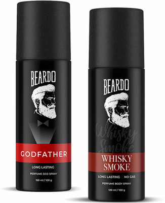 BEARDO Whisky Smoke God father Long Lasting Perfume Body Spray Combo (Pack of 2) Body Spray – For Men (240 ml, Pack of 2)