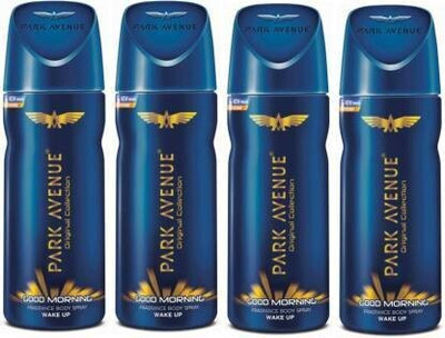 PARK AVENUE Good Morning Deodorant Combo Pack of 4 Body Spray  -  For Men(600 ml, Pack of 4)