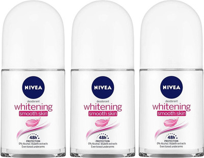 NIVEA Whitening Smooth Skin Deodorant Roll-on  -  For Women(150 ml, Pack of 3)
