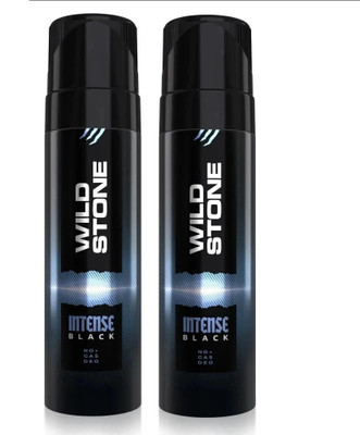 Wild Stone Intense Black- no Gas Deo Deodorant Spray  -  For Men(300 ml, Pack of 2)