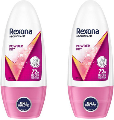 Rexona Powder Dry Underarm Roll On Deodorant Deodorant Roll-on – For Women  (100 Ml, Pack Of 2) For Rs. 174 @ 54 %