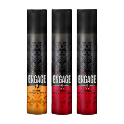 Engage Deo Combo 2 Intrigue for Him 150ml Deodorant Spray - For Men(450 ml, Pack of 3)