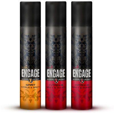 Engage Deo Combo 2 Intrigue for Him 150ml Deodorant Spray - For Men(450 ml, Pack of 3)