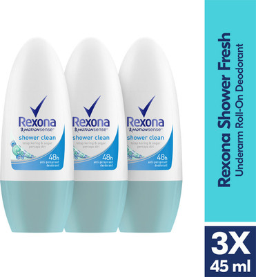 Rexona Shower Fresh PO3 Deodorant Roll-on - For Women(135 ml, Pack of 3)