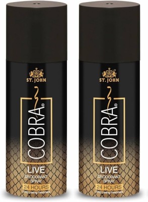 SFP St. John Cobra Live Body Spray Each 150ml Deodorant Spray  -  For Men & Women(300 ml, Pack of 2)