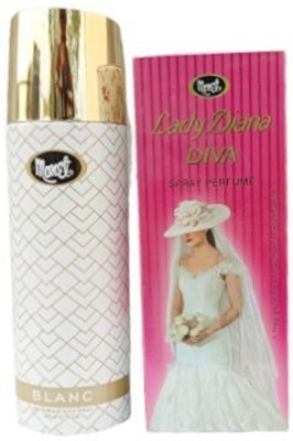 MONET Blanc deodorant 200ml and lady diana Diva perfume 30ml Body Spray  -  For Men & Women(230 ml, Pack of 2)