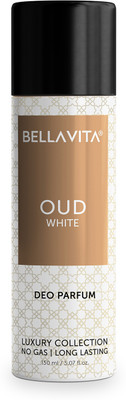 BELLAVITA OUD WHITE Deo Parfum|Long lasting deodorant with Citrus, Woody & Tobacco Notes | Deodorant Spray  -  For Men(150 ml)