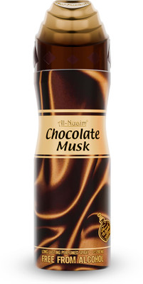 Al Nuaim CHOCOLATE MUSK PERFUME SPRAY ALCOHOL FREE Deodorant Spray - (200 ml) Body Spray  -  For Men & Women(200 ml)