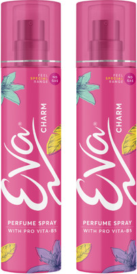EVA Charm no Gas Perfume Spray with shades of mandrine orange & cashmirwood Deodorant Spray  -  For Women(240 ml, Pack of 2)