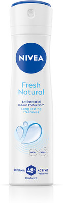NIVEA Fresh Natural, Floral Scent & Odour Free, Long Lasting 48h Derma Protection Deodorant Spray - For Women(150 ml)