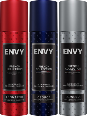 Envy Arnold, George & Leonardo Long Lasting Deodorant Spray  -  For Men(360 ml, Pack of 3)