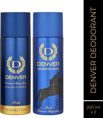 DENVER Pride & Sporting Club Goal Long Lasting Deodorant Spray  -  For Men(400 ml, Pack of 2)