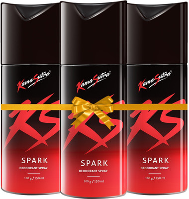 Kamasutra Gift Set Combo Set Deodorant Spray  -  For Men(450 ml, Pack of 3)