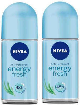 NIVEA Energy Fresh Deodorant Roll-on  -  For Men & Women(50 ml, Pack of 2)