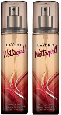 LAYER'R Vanilla Twist Fragrant Body Splash Each 135ml Body Mist  -  For Women(270 ml, Pack of 2)
